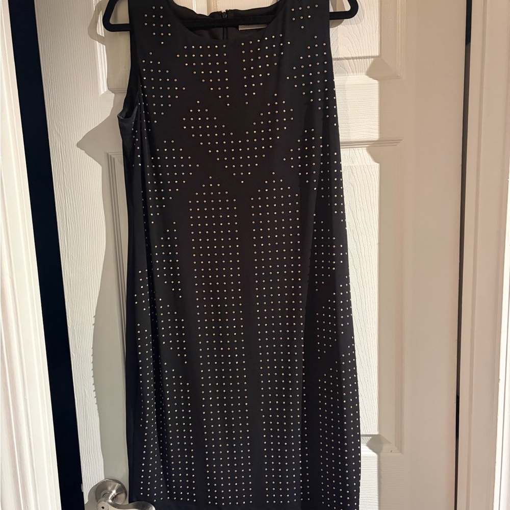 Calvin Klein Black Studded Midi Dress